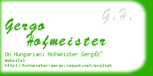 gergo hofmeister business card